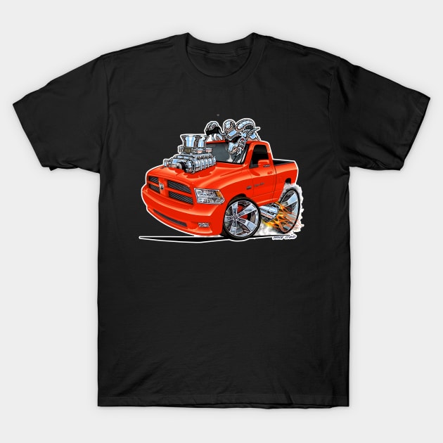 Dodge RAM ORANGE Truck T-Shirt by vincecrain